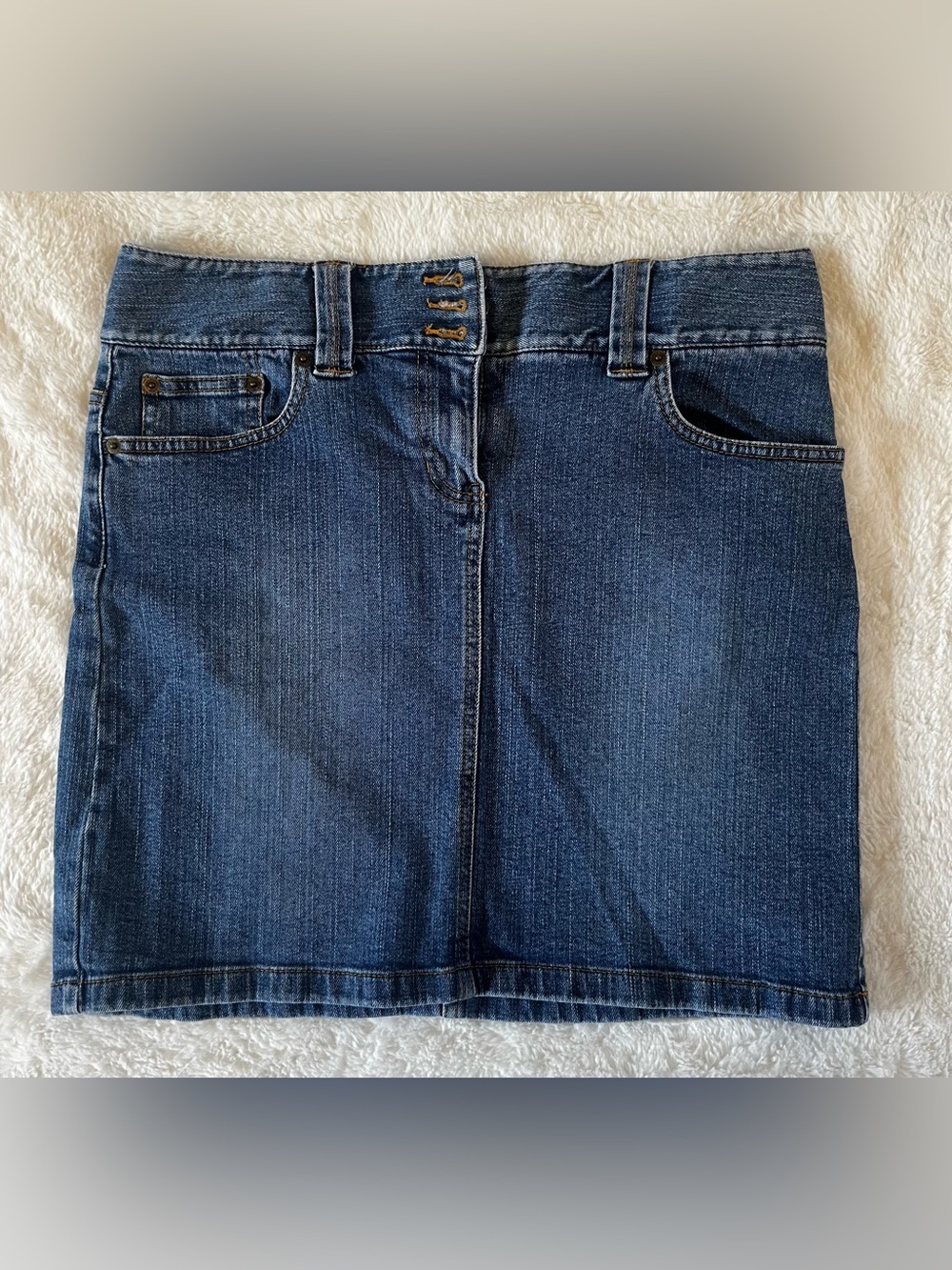 Loft Dark Blue Denim Mini Skirt